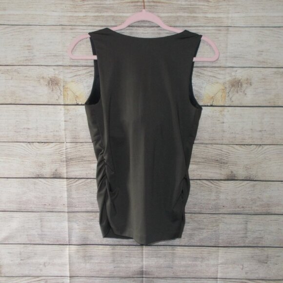 Athleta I V-Neck Active Tank Ruched Sides Built-In Bra Size 34B - Picture 2 of 3